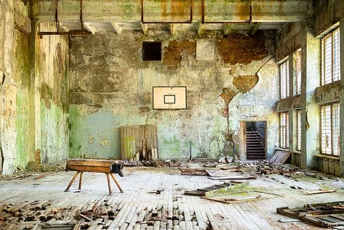 Gymnase abandonné à Tchernobyl.