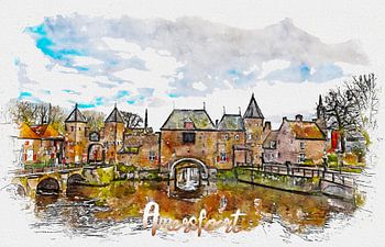 Amersfoort (waterverf schilderij met plaatsnaam)