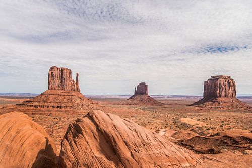 Monument Valley Arizona Amerika, de drie bekende Buttes