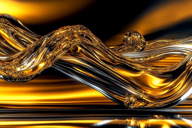 Abstract Alchemy - Golden Elixir von Philippe HUGONNARD