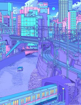 Le train des anime à Pastel City
