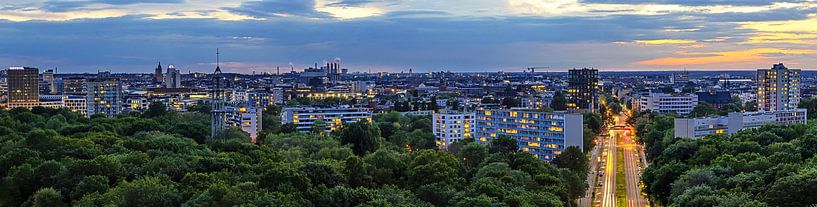 Berlin 360° am Abend in 10 Panoramen - Panorama 7/10: Das Hansaviertel am Berliner Tiergartenpark /Teil 1 von Frank Herrmann