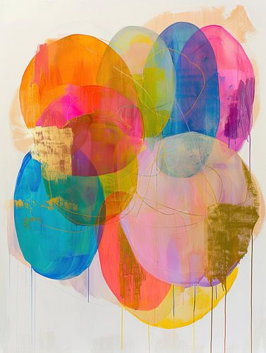 Peinture abstraite zen et colorée