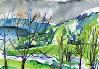 Treffen zwischen Blau, Grau und Grün