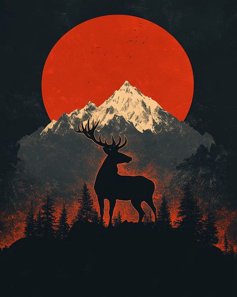 Silhouette de cerf majestueux par Jordan