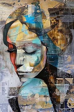 Vrouw Abstract | Abstracte Vrouw Met Zachte Kleuren van Kunst Kriebels