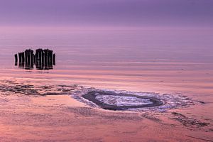 Partly frozen Lake IJsselmeer  by Heidi Bol