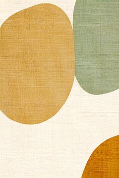 Abstract Japans kunstwerk met moderne kleurvlakken en organische vormen van Dutch Art Works