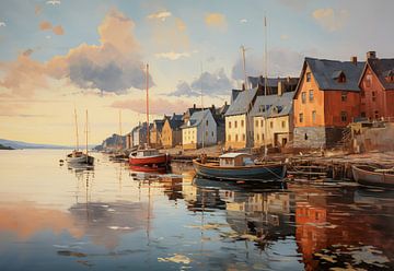 Norwegian fishing port by Kees van den Burg