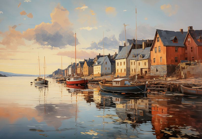 Norwegischer Fischereihafen von Kees van den Burg