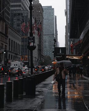 A rainy day in New York City, USA