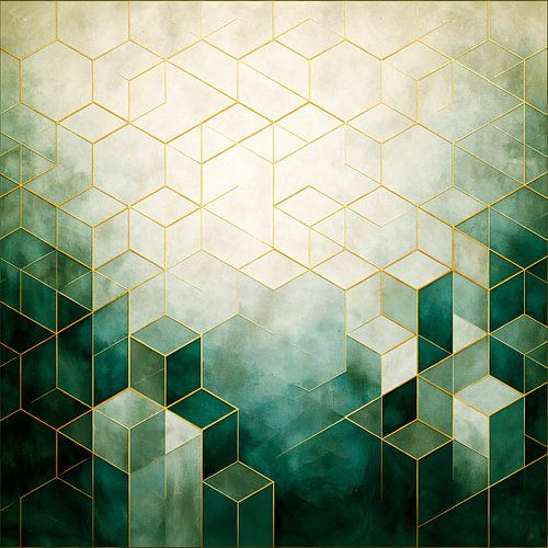 Geometrische diepte in oceaankleuren