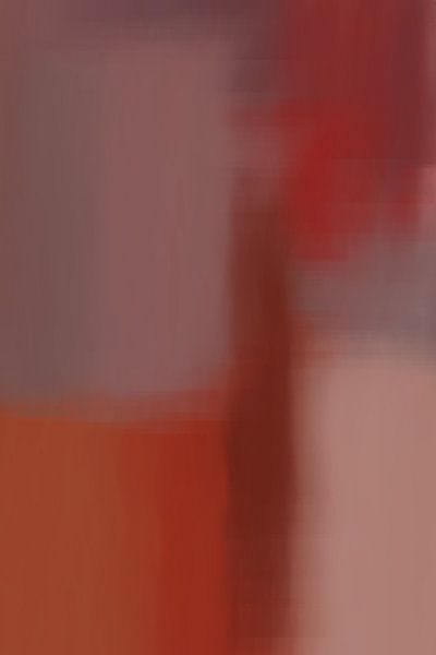 Color blocks in warm red, terracotta, lilac and pink. Modern abstract art. by Dina Dankers