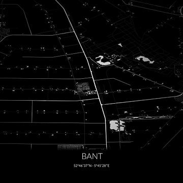 Zwart-witte landkaart van Bant, Flevoland. van Rezona
