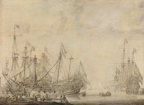 Ships after the battle, Willem van de Velde