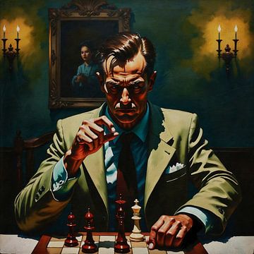 Het duel met de schaker van Jan Keteleer (JanKé): Een reis voorbij het canvas