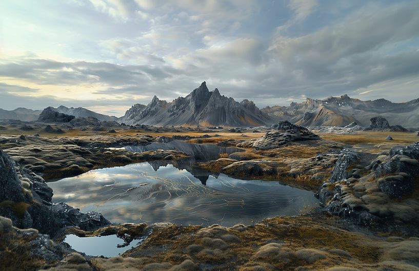 Majestätische Bergsilhouette von fernlichtsicht