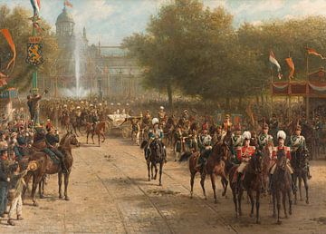 Het Frederiksplein te Amsterdam tijdens de intocht van koningin Wilhelmina, Otto Eerelman
