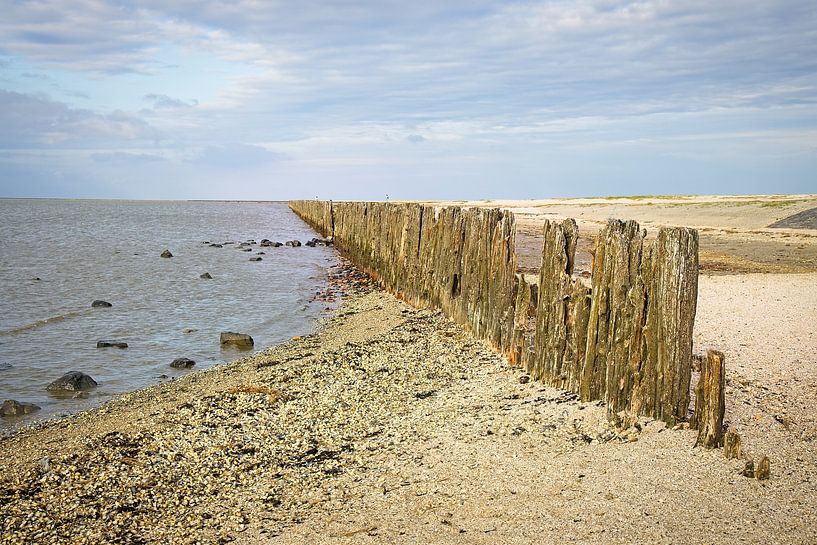 Wellenbrecher am Moddergat in Friesland von Rob Boon