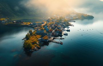 De Noorse kustpracht in de herfst van fernlichtsicht