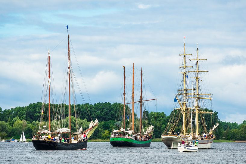Segelschiffe auf der Hansesail in Rostock van Rico Ködder