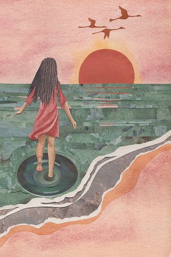 Flamingo-Sonnenuntergang von ilse Koster