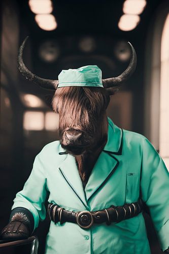 Schotse Hooglander Arts in Victoriaans Ziekenhuis: Mysterie en Medische Expertise