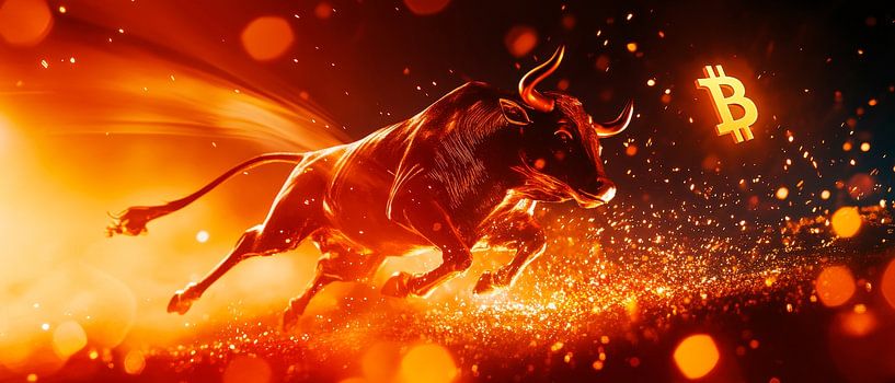 Bulls im Bitcoin-Markt – Dynamisch von Poster Art Shop