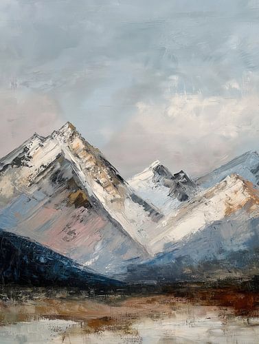 Paysage montagneux aux teintes abstraites