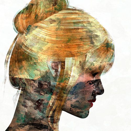 Abstraktes Porträt Frau von Maurice Dawson