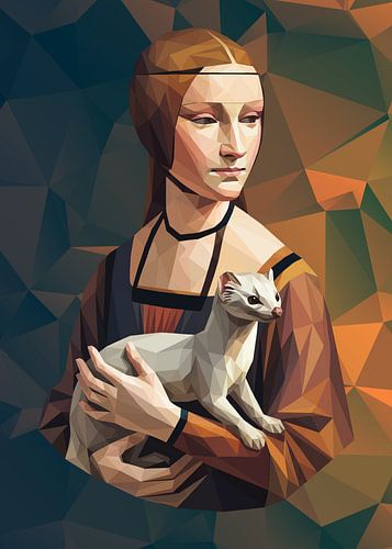 Die Dame mit dem Hermelin (Low-Poly)