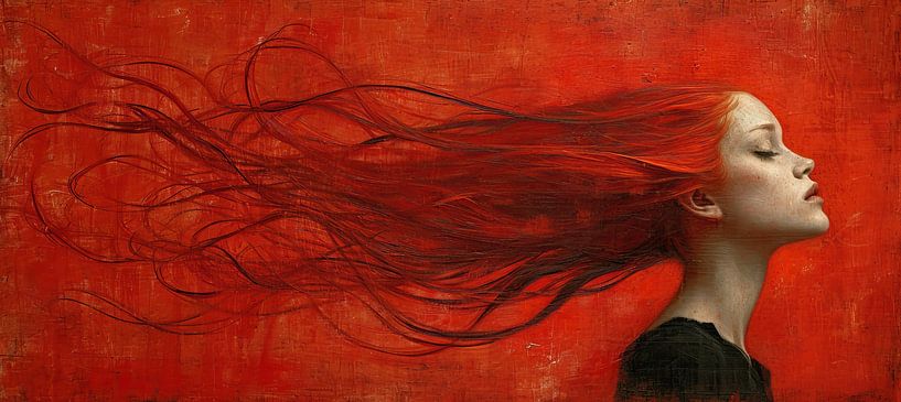Woman Red Portrait by Art Whims
