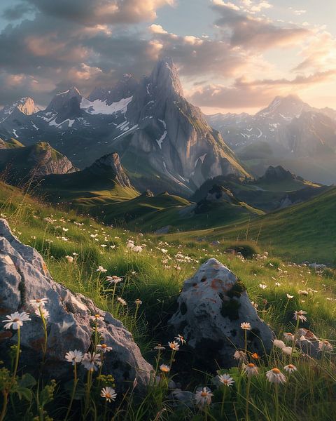 Dolomitenblick, weit und majestätisch von fernlichtsicht