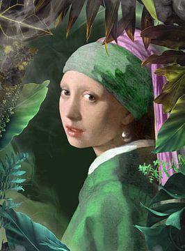 Meisje met de parel - Botanische editie van Gisela- Art for You