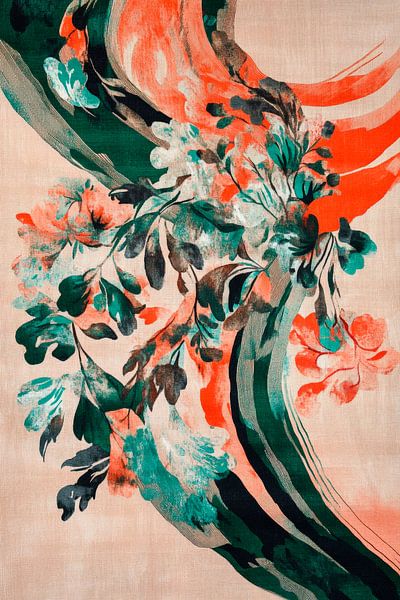 Blühendes florales Aquarellmuster von Poster Art Shop