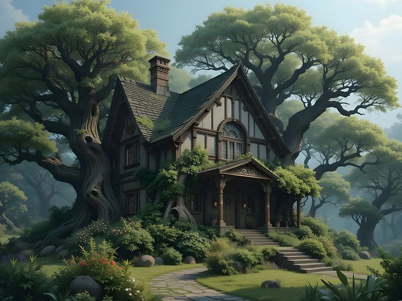 Cabin in the forest by HorizonArtistry