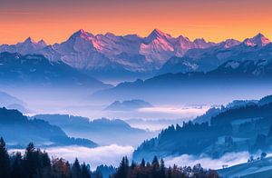 Schattenwurf der fernen Berge