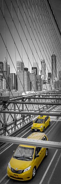 Stedelijke Indruk van de Brooklyn Bridge | Panorama verticale van Melanie Viola