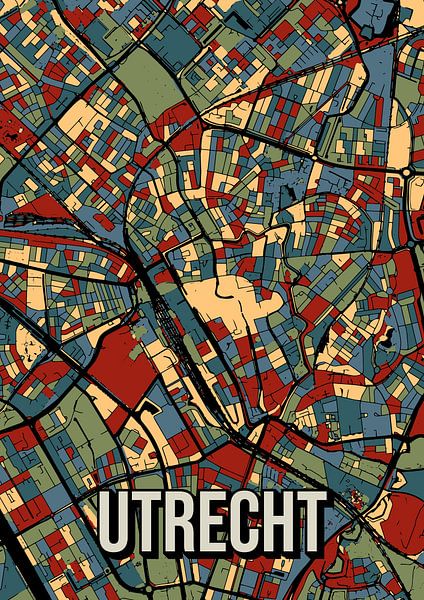 Utrecht Aardetint Stadskaart Plattegrond Kaart van Jorn van Hezik