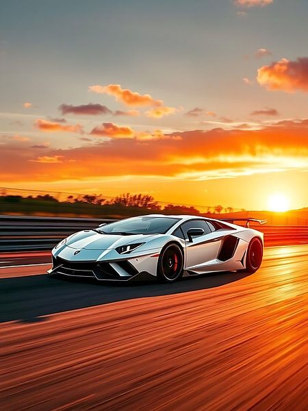 Lamborghini Aventador White Sunset 2 by MIROKKU