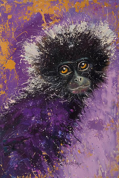 Abstract and dynamic painting of a monkey by Art & Soul Creations