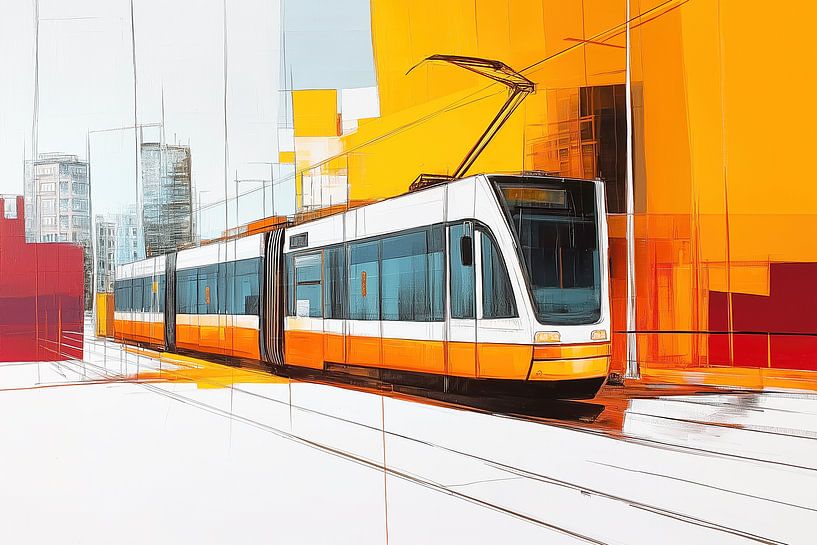 Tram-sterdam in Abstract by PixelMint.