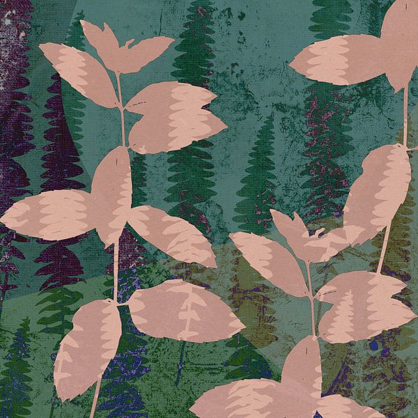 Fairytale forest. Forest memories. Botanical abstract art by Dina Dankers
