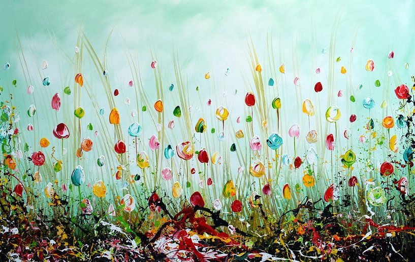 Flowers Green by Gena Theheartofart