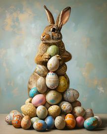 Easter bunny guards the egg by But First Framing