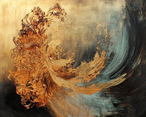 Dunkle Wellen mit goldenem Glanz