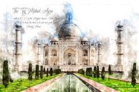 Taj Mahal, Aquarell, Agra Indien von Theodor Decker Miniaturansicht