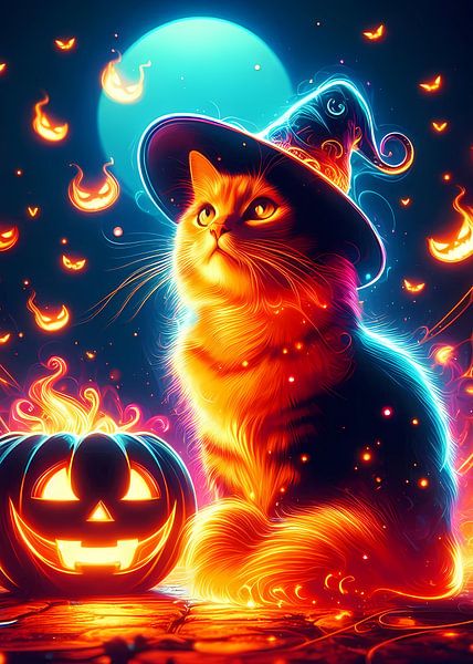 Katze Fantasie haloween von San Creative