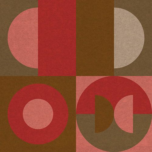 Geometrische abstracte vormen in warme gedempte kleuren I