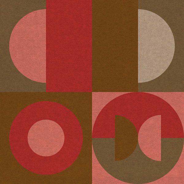 Geometric abstract shapes in warm muted colors I by Abstract Minimalist Art